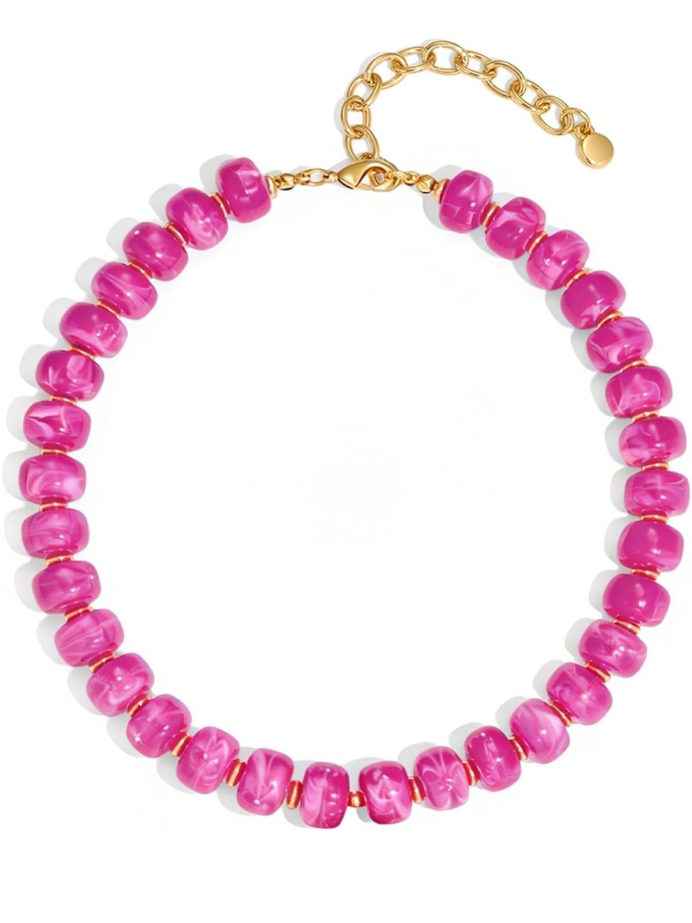 New! Statement Pink Beaded  Necklace